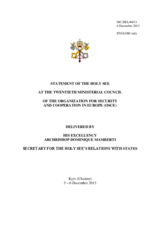 Statement by H.E. Archbishop Dominique Mamberti, Secretary, Relations with States