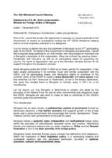 Statement by H.E. Mr. Bold Luvsanvandan, Minister for Foreign Affairs