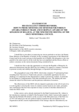 Statement by H.E. Mr. Didier Reynders, Deputy Prime Minister and Minister of Foreign Affairs, Foreign Trade and European Affairs