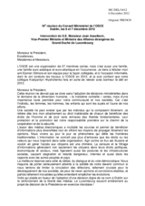 Statement by H.E. Mr. Jean Asselborn, Deputy Prime Minister and Minister for Foreign Affairs