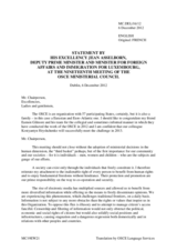 Statement by H.E. Mr. Jean Asselborn, Deputy Prime Minister and Minister for Foreign Affairs