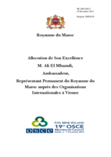 Statement by H.E. Mr. Ali El Mhamdi, Ambassador, Permanent Representative