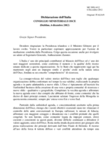 Statement by H.E. Ms. Marta Dassu, Deputy Minister of Foreign Affairs