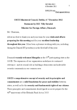 Statement by H.E. Mr. Villy Sovndal, Minister for Foreign Affairs