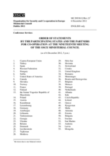 Order of Statements, as of 6 December 2012, 5  p.m.