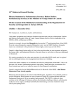 Statement by H.E. Mr. Robert Dechert, Parliamentary Secretary to the Minister of Foreign Affairs