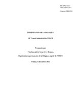 Statement by H.E. Amb. Genevieve Renaux, Permanent Representative to the OSCE