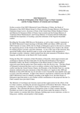 Joint Statement by the Heads of Delegation of the Minsk Group Co-Chair Countries and the Foreign Ministers of Armenia and Azerbaijan