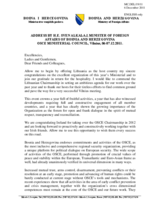 Statement by H.E. Mr. Sven Alkalaj, Minister of Foreign Affairs