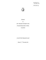 Statement by H.E. Amb. Christopher Grima, Permanent Representative to the OSCE