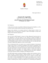 Statement by H.E. Mr. Gergely Pr&ouml;hle, Deputy State Secretary and Minister of Foreign Affairs