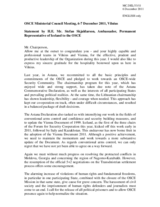 Statement by H.E.  Amb. Stefan Skjaldarson, Permanent Representative to the OSCE