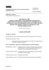 Agenda, Timetable and Organizational Modalities