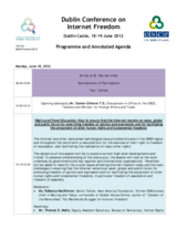 Dublin Conference on Internet Freedom: Programme and Annotated Agenda