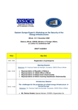 Agenda - Regional Eastern Europe experts' workshop on the security of energy infrastructure