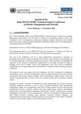 Agenda of the Technical Experts Conference on Border Management and Security