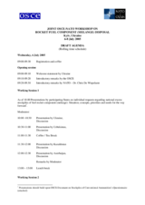 Draft agenda for OSCE-NATO technical workshop on rocket fuel component (melange) disposal