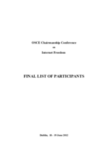 Participants list for the Dublin Conference on Internet Freedom