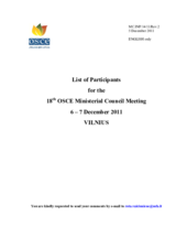 List of Participants