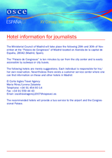 Hotel information for journalists