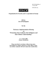 List of participants