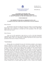 Statement by the Delegation of the Holy See in response to the report by the OSCE Special Representative and Co-ordinator for Combating Trafficking in Human Beings, Dr. Maria Grazia Giammarinaro