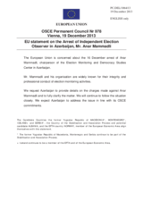 Statement by the Lithuanian Presidency of the Council of the EU on the case of Mr. A. Mammadli in Azerbaijan