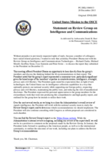 Statement by the Delegation of the United States on the Report and Recommendations of the President’s Review Group on Intelligence and Communications Technologies