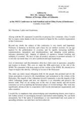 Address by Antanas Valionis, Minister of Foreign Affairs of Lithuania Address by Antanas Valionis, Minister of Foreign Affairs of Lithuania