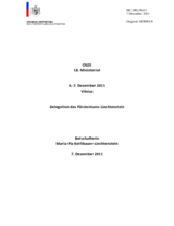 Statement by H.E. Amb. Maria-Pia Kothbauer-Liechtenstein, Head of Permanent Mission to the OSCE