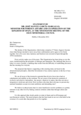 Statement by H.E. Mr. Jose Manuel Garcia-Margallo, Minister for Foreign Affairs and Cooperation