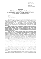 Statement by H.E. Rasit Meredow, Minister of Foreign Affairs