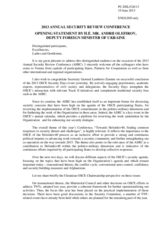 Opening Statement by H.E. Mr. Andrii Olefirov, Deputy Foreign Minister