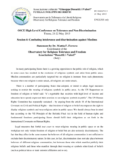 Statement by Mr. Mattia F. Ferrero, Coordinator