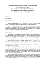 Statement by the Chairperson of the OSCE Forum for Security Co-operation, Ambassador Gints Apals, Permanent Representative of the Republic of Latvia