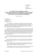Opening Statement by Mr. Pierre Cochard, Deputy Director General for Political and Security Affairs, Ministry of Foreign Affairs
