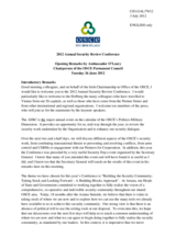 Opening Statement by Amb. O'Leary, Chaiperson of the Permanent Council