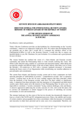 Opening Statement by Amb. Buelent Meric, Director General for International Security Affairs, Ministry of Foreign Affairs