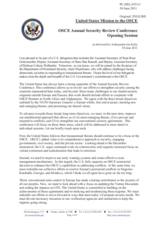 Statement by Amb. Ian Kelly, United States of America