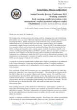 Statement by Ms. Wallander, Deputy Assistant Secretary of Defence