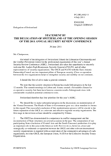 Statement by Switzerland