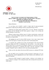 Statement by Mr. Tuzel, Deputy Director, Arms Control, Disarmament and OSCE, Ministry of Foreign Affairs