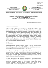 Statement by Amb. Israfilov, Permanent Mission to the OSCE