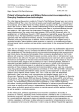 Session 2, Statement by Mr. Pertti Salminen, Finland's Comprehensive and Military Defence Doctrines Responding to Emerging Threats and New Technologies