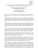 Statement by Amb. Remler, Head of the OSCE Mission to Moldova