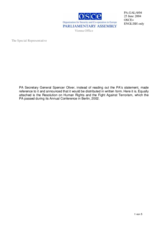 Statement of the OSCE Parliamentary Assembly and the 2002 Resolution on Human Rights and the Fight Against Terrorism