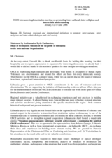 Statement by the Delegation of Lithuania, session III