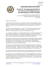 Statement by the Delegation of the United States, session IV