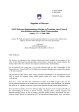 Statement by the Delegation of Slovenia, session III