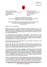 Statement by the Delegation of Albania in response to the address by the Chairperson-in-Office of the OSCE, H.E. Didier Burkhalter, President of the Swiss Confederation and Head of the Swiss Federal Department of Foreign Affairs